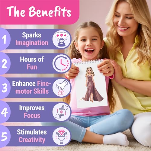 BSCOOL Sticker Dress Up Book sticker spread features colorful outfits for creative styling.