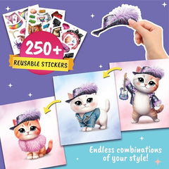 BSCOOL Sticker Dress Up guided design pages help kids plan outfits and stories