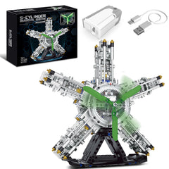 BseSparklion 5-cylinder radial engine model with detailed assembly for display