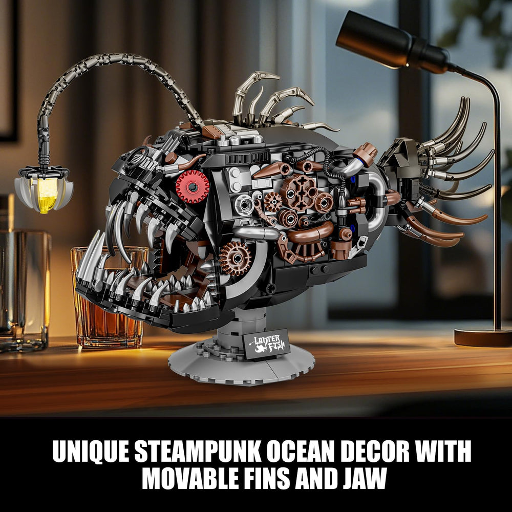 BseSparklion Angler Fish display on desk highlights oceanic charm