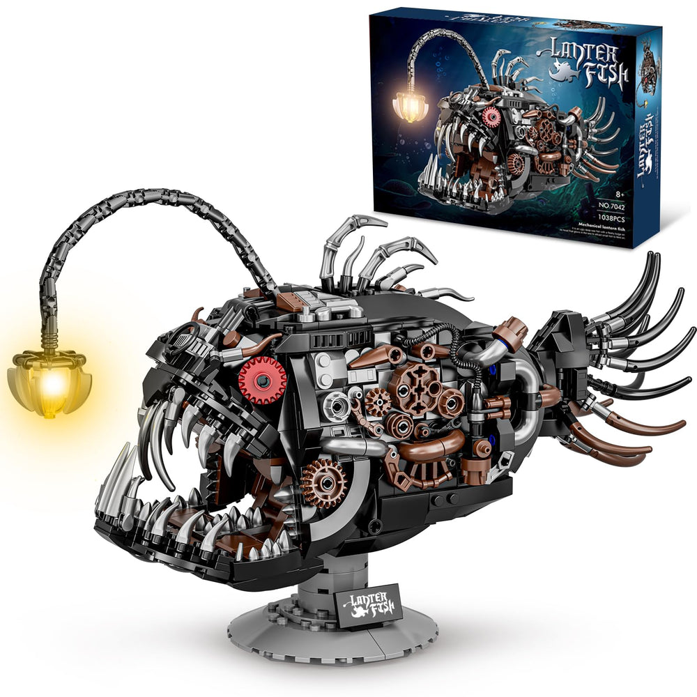 BseSparklion mechanical Angler Fish head light illuminates workspace with a calming glow