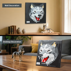 BseSparklion 2,214 micro blocks pack enables detailed, realistic wolf sculpture.