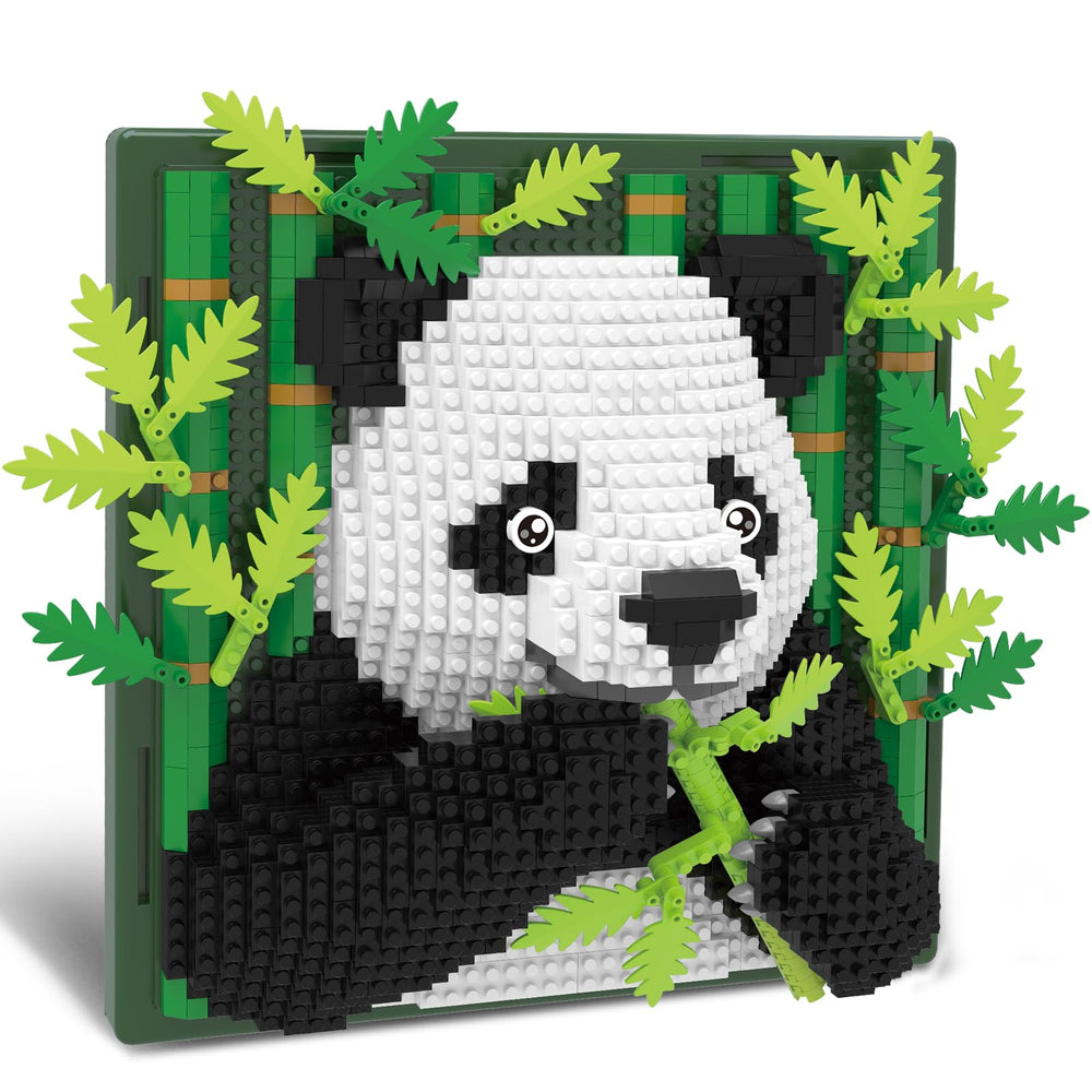 BseSparklion Panda 3D wall art with micro blocks creates a lifelike, stylish home decor piece