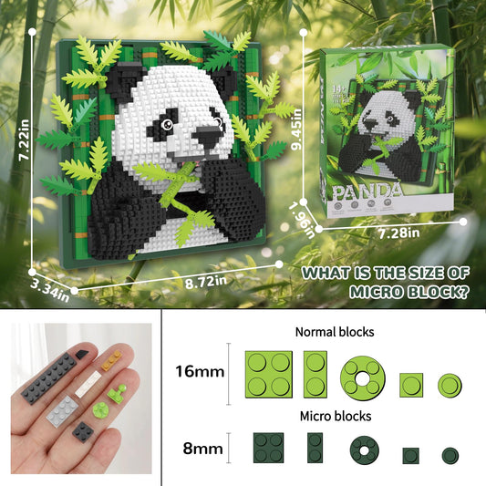 BseSparklion panda wall art display suitable for wall mounting or tabletop placement