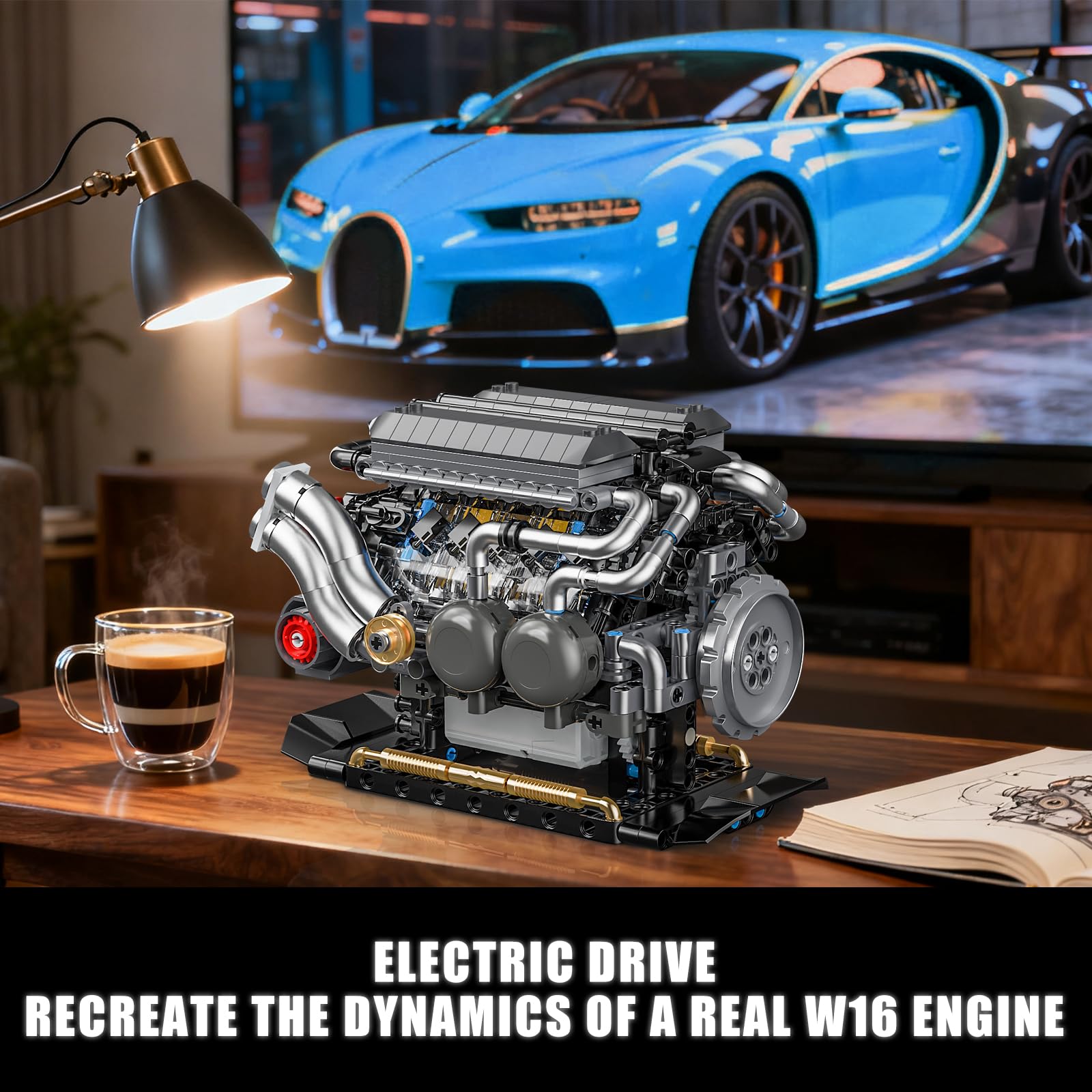 BseSparklion W16 transparent cylinder head reveals piston motion and valve timing