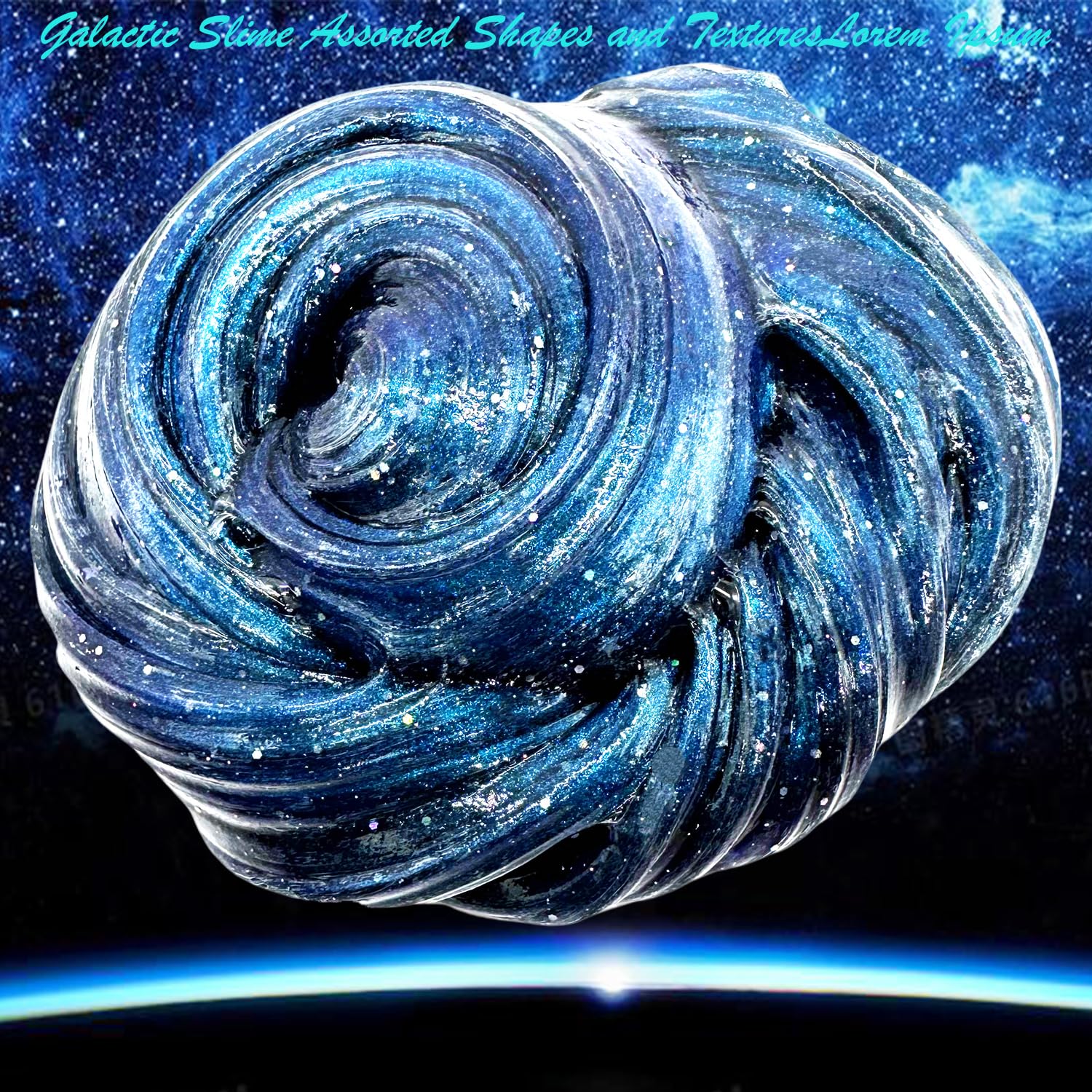 BSINHTIY Galaxy Glitter Slime Kit textured slime for satisfying knead and squeeze