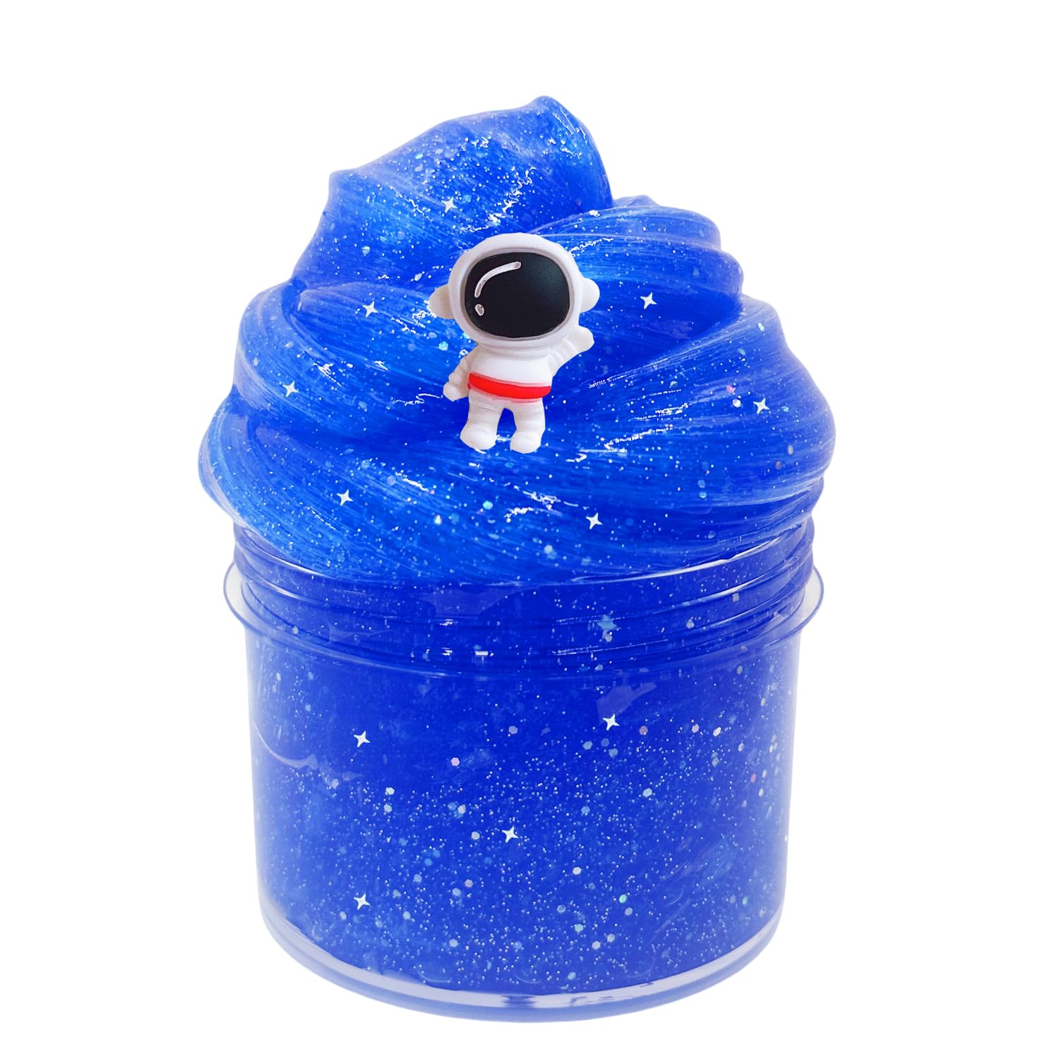 BSINHTIY Super Galaxy Slime Kit bottle with blue glitter slime for creative play.