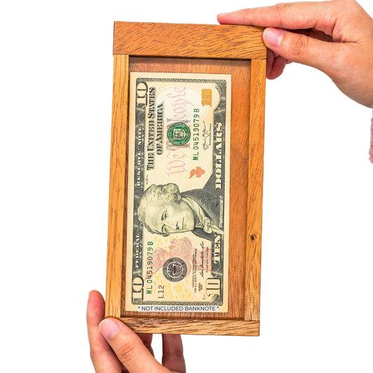 BSIRI ATM Puzzle Box opened compartment reveals secret storage for cash or cards.
