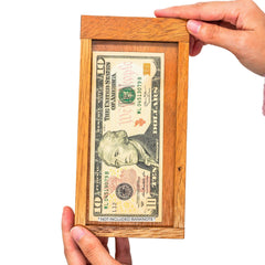 BSIRI ATM Puzzle Box opened compartment reveals secret storage for cash or cards.
