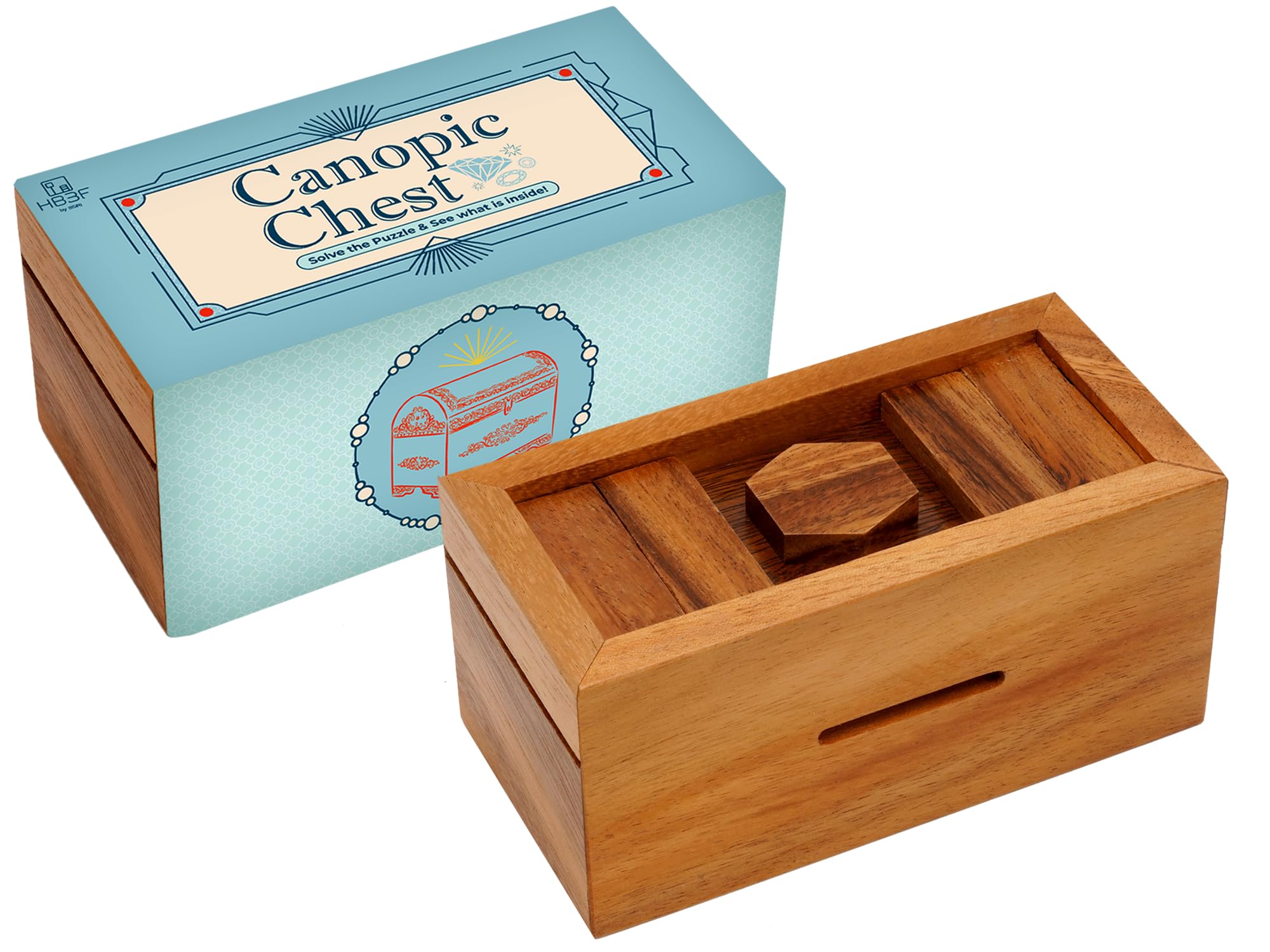 BSIRI Canopic Chest front view highlighting wooden puzzle design for gifts