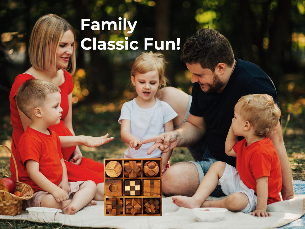 Family game night with BSIRI puzzles offering shared moments of focus.