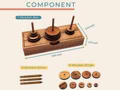 BSIRI nine-ring Hanoi Tower wooden educational game