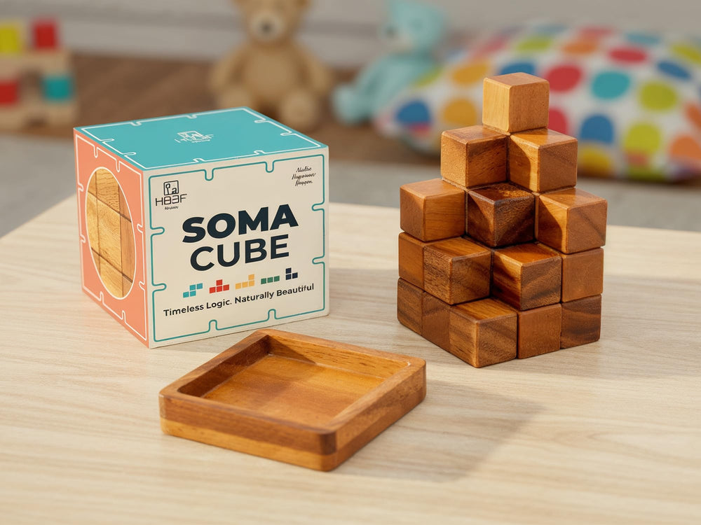 BSIRI Soma Puzzle Cube classic wooden design invites timeless play