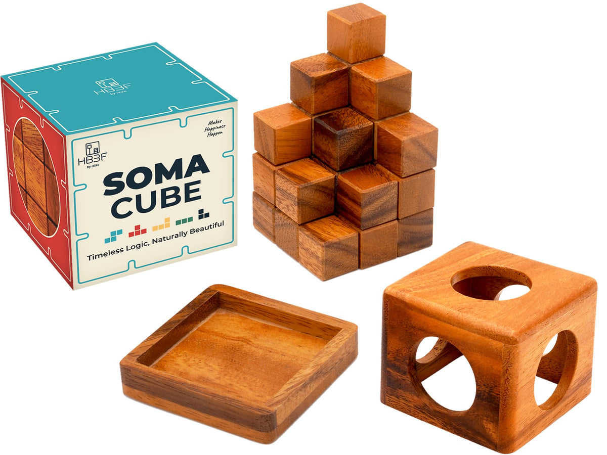 BSIRI Soma Puzzle Cube wooden hand feel, smooth finish for tactile desk play