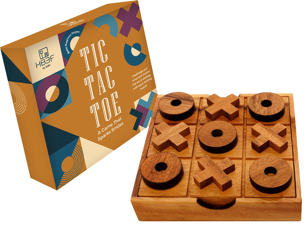 BSIRI wooden tic tac toe on a 5.5-inch tabletop for family game nights.