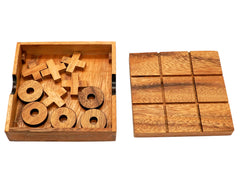 BSIRI wooden tic tac toe game with natural tones for rustic home vibe.