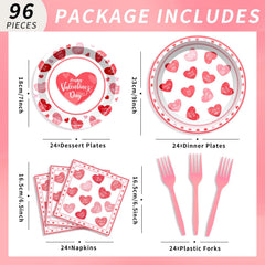 BSOMAM Valentines napkins with red hearts, ideal for coordinating table decor and easy cleanup.