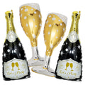 BSRESIN bottle balloon 43in black gold for elegant party decor.