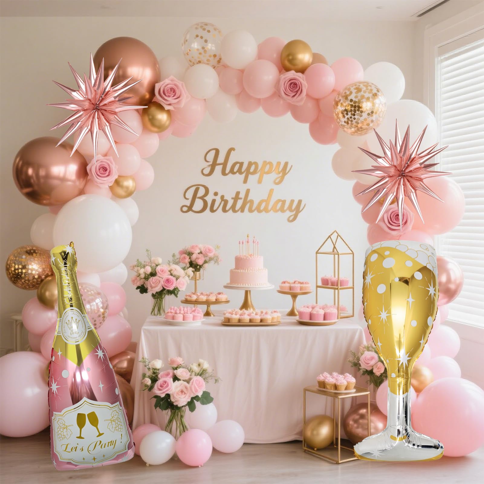 BSRESIN champagne bottle balloons elevate wedding backdrops