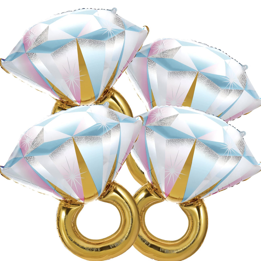 BSRESIN Diamond Ring Balloon 4pcs—eye-catching centerpiece for bridal showers and weddings.