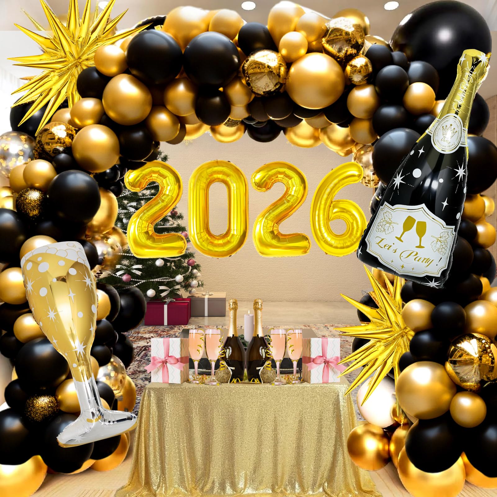 BSRESIN Happy New Year 5in balloons brighten parties with metallic finishes