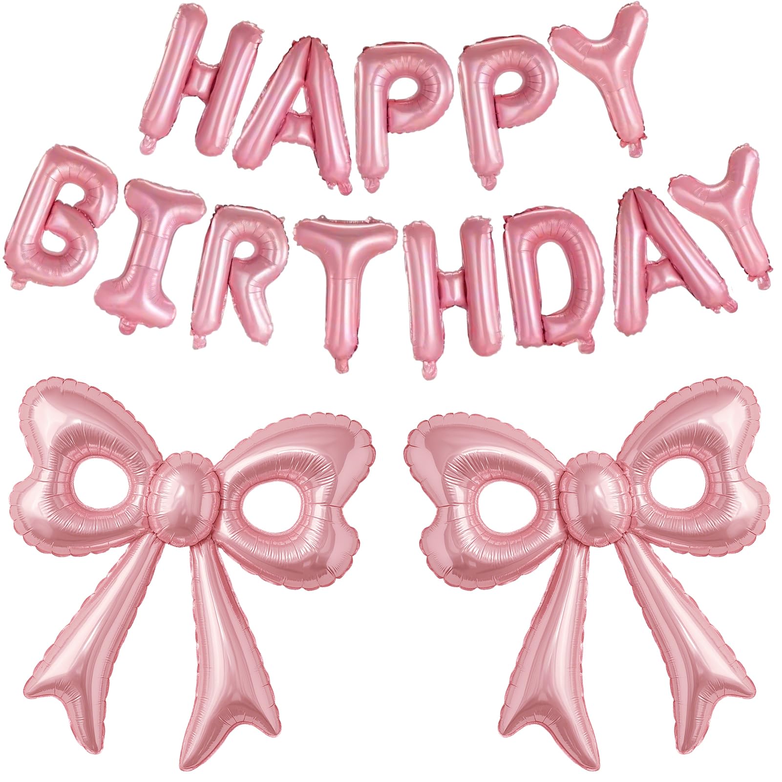 BSRESIN pink bow balloons 31-inch centerpiece for stylish party decor