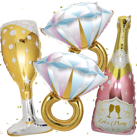 BSRESIN rose gold champagne bottle balloon, 43in, ideal centerpiece for bachelorette parties.