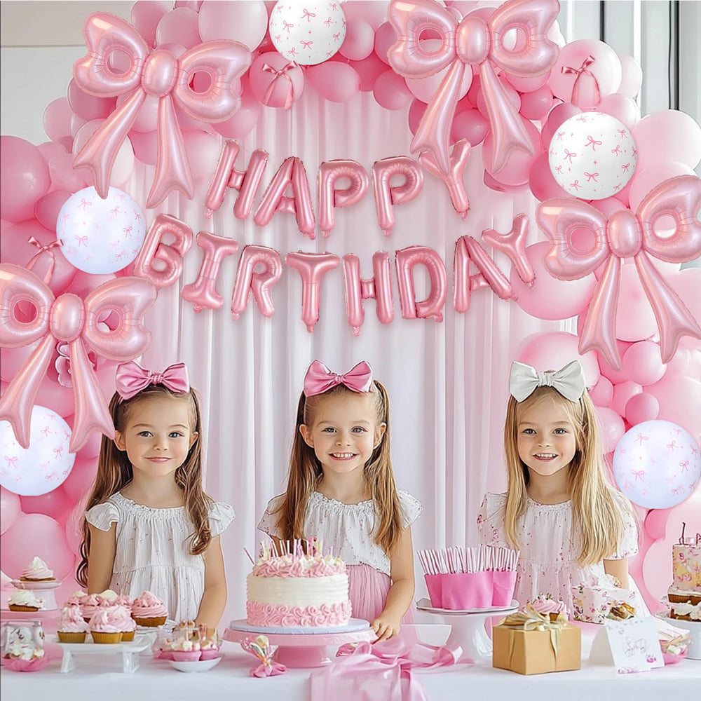 BSRESIN pink bow balloons table decor add charm to centerpieces and backdrops