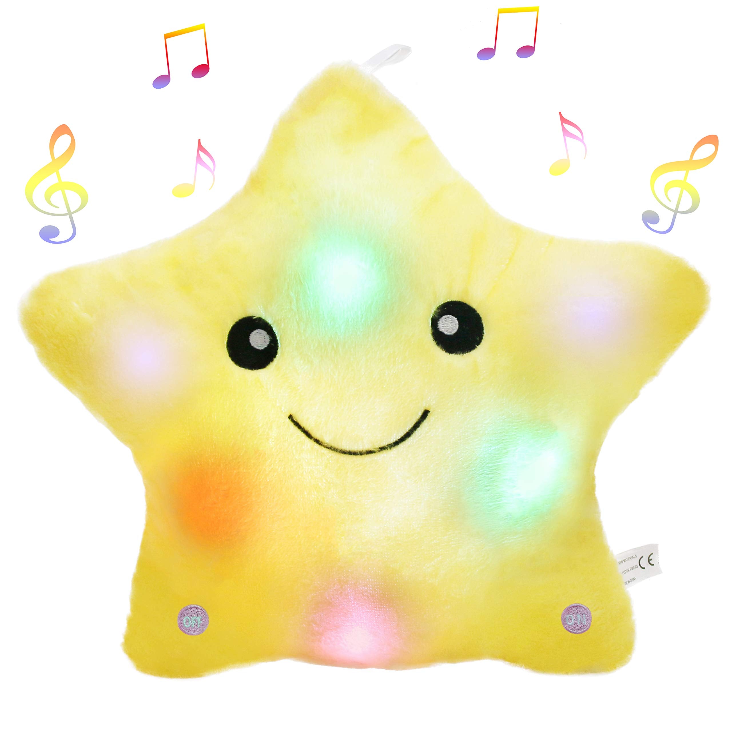 BSTAOFY 13-inch LED twinkle star pillow glow for bedtime comfort.