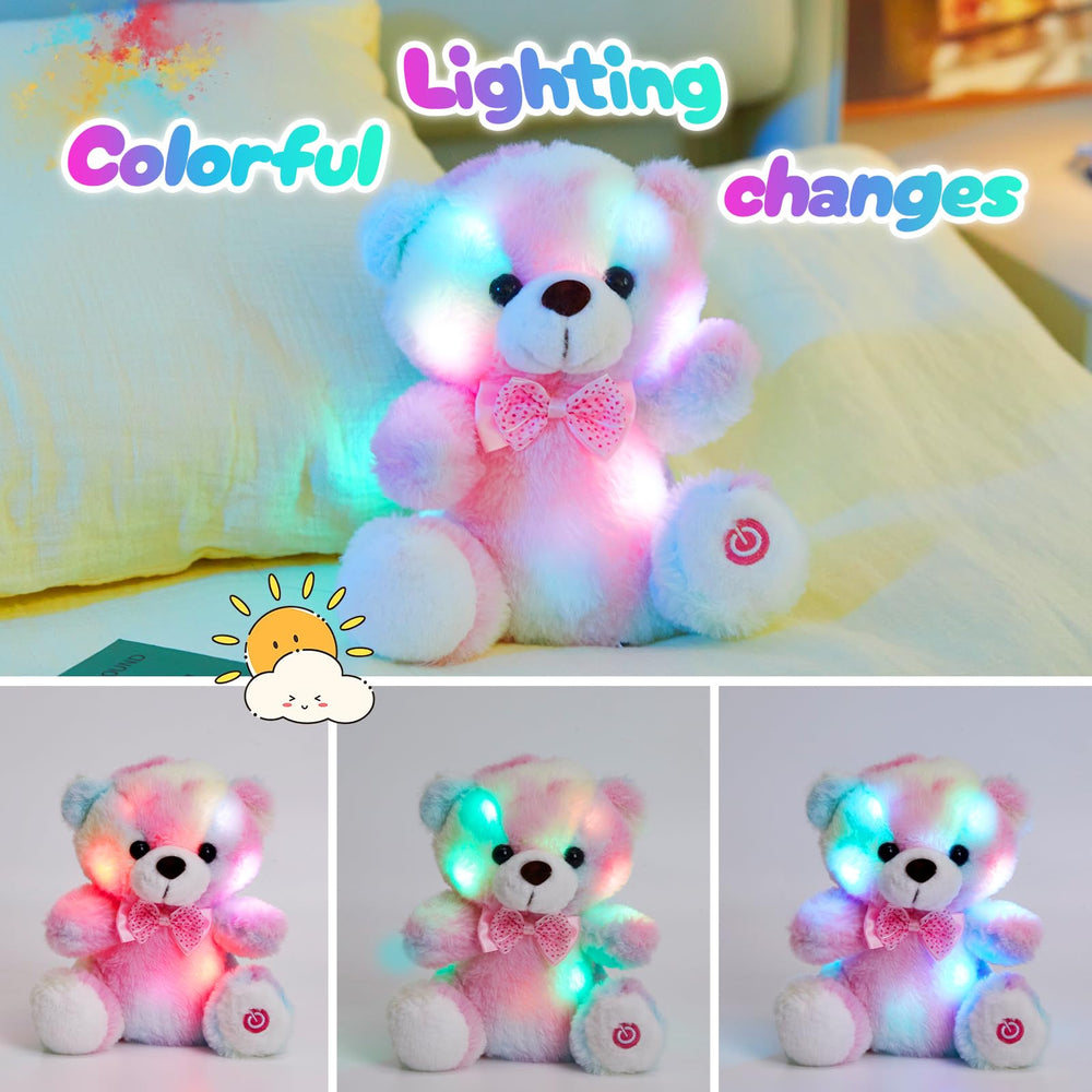 BSTAOFY Rainbow Teddy Bear bowknot detail adds whimsy and personality.