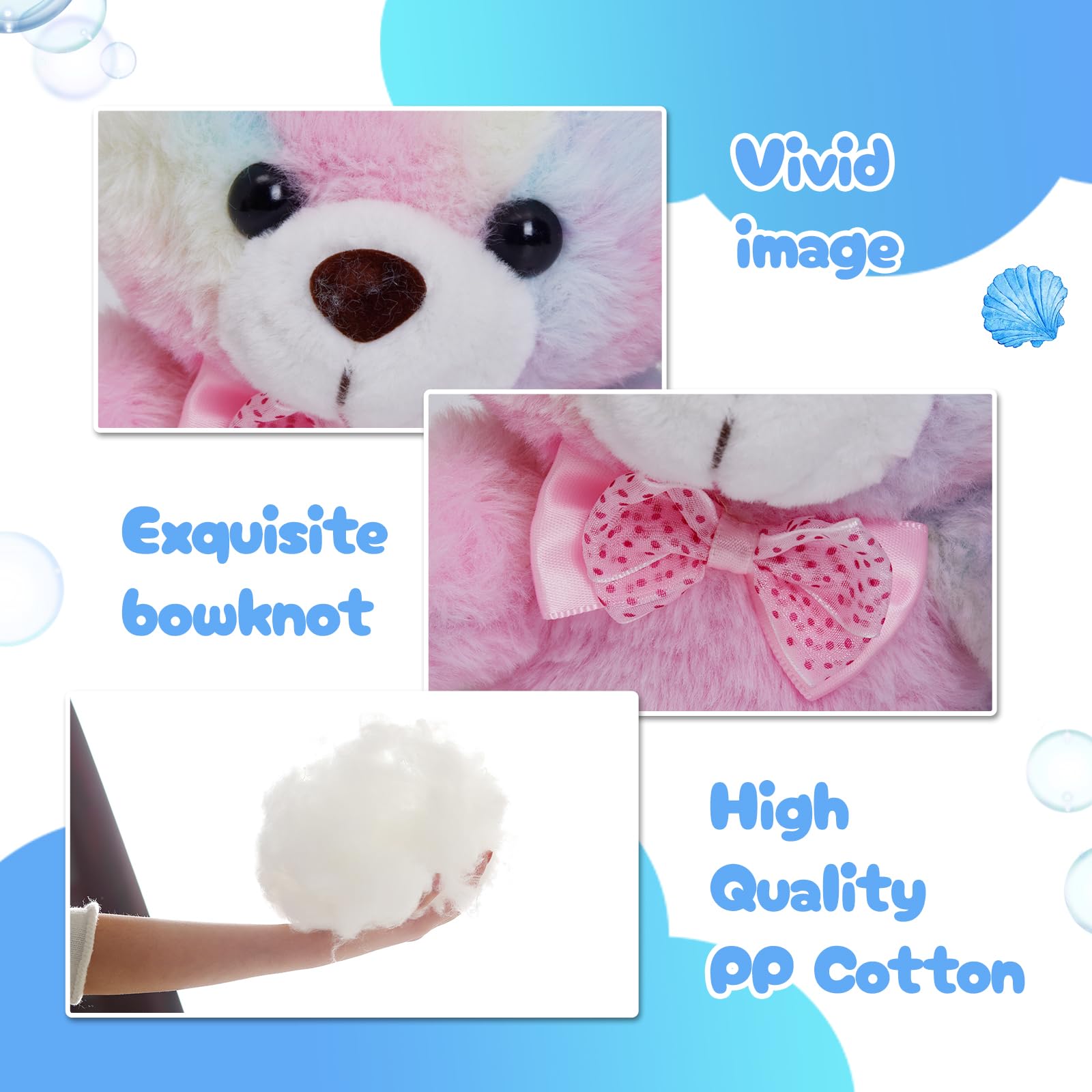 BSTAOFY Rainbow Teddy Bear soft fur inviting gentle hugs and play.
