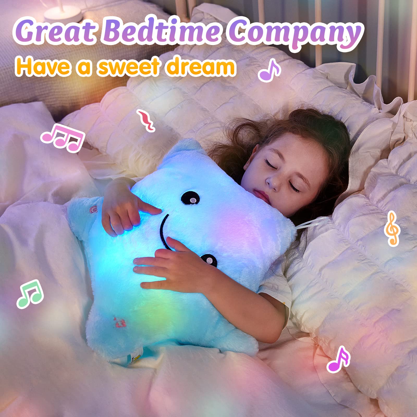 BSTAOFY twinkle star musical pillow lights up a nursery with lullabies