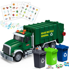 Bstoyder 15-inch garbage truck front view for realistic play and durable design.