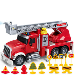 Bstoyder 15-inch fire truck with water hose for imaginative rescue play.