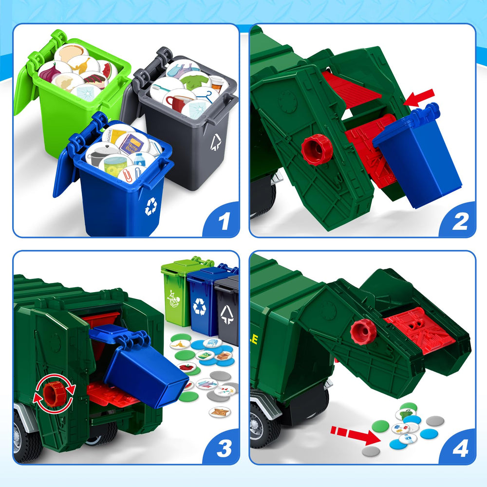 Bstoyder colorful trash bins set supports sorting and environmental learning.