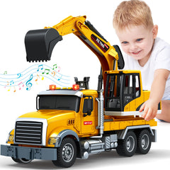 Bstoyder excavator truck toy with lights and sounds for imaginative play