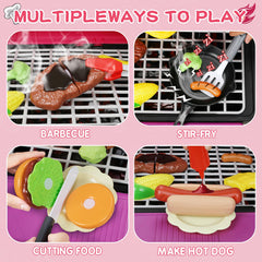 Bstoyder expandable side tables support prep during pretend cooking.