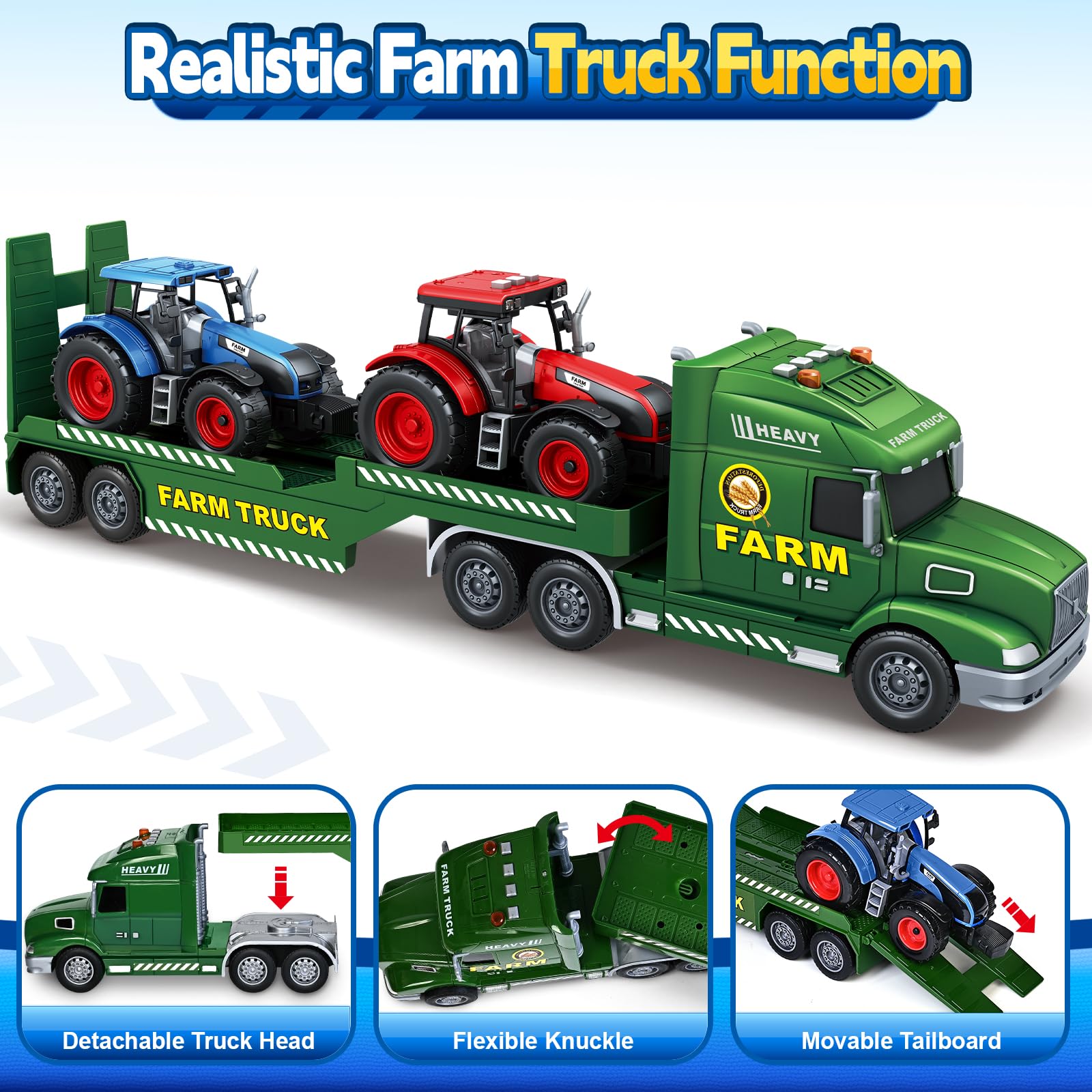 BSTOYDER farm tractors with lights and sounds boost sensory play.