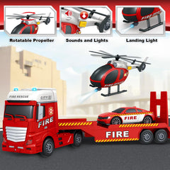 Bstoyder fire car speeds along, adding fast action to pretend missions.