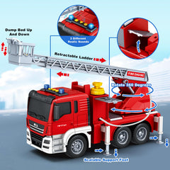 Bstoyder fire truck with 360 degree rotation enables dynamic rescue scenes.