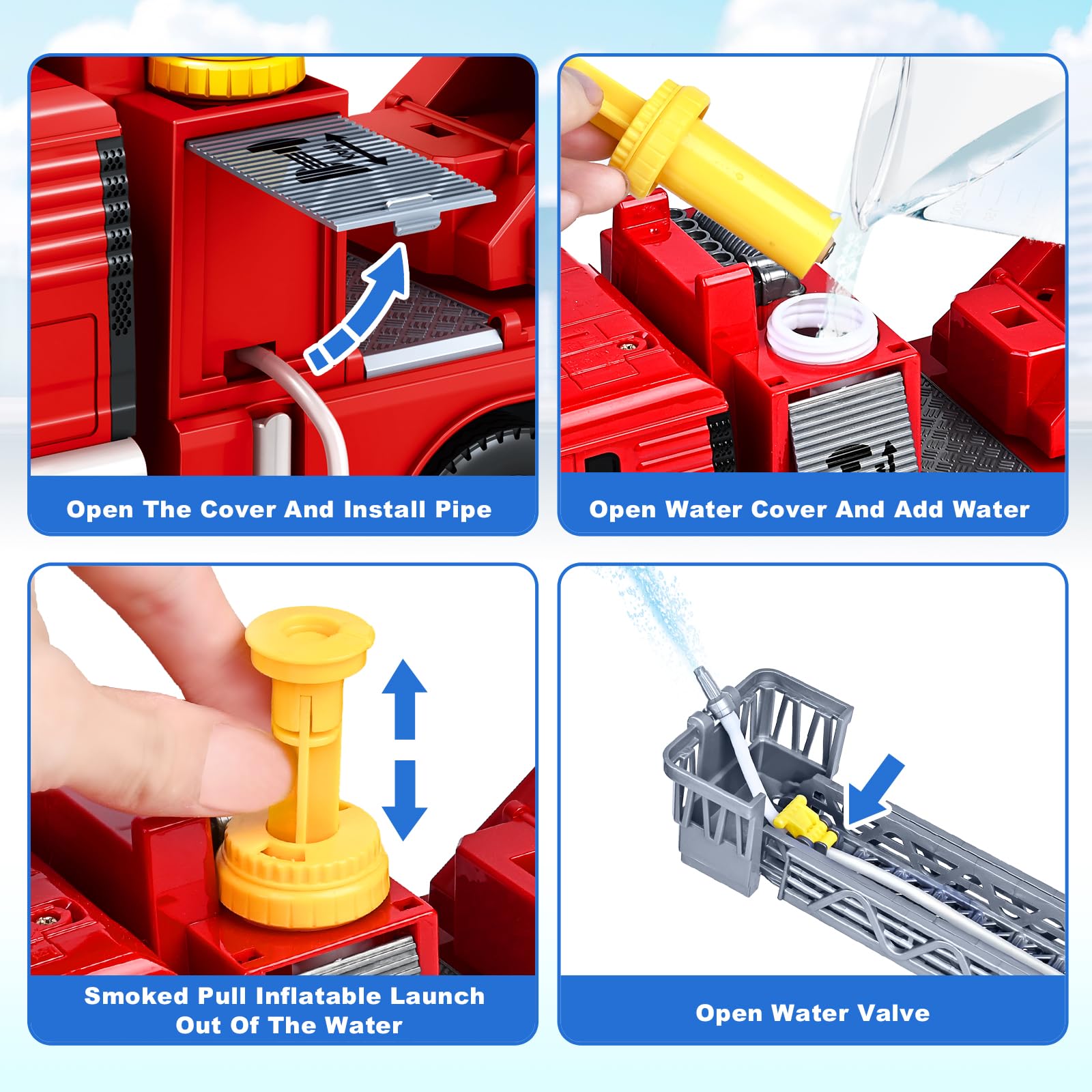Bstoyder fire truck extendable ladder expands climbing play opportunities.