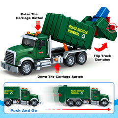 Bstoyder garbage truck dump function with accessible lever for motor skills.
