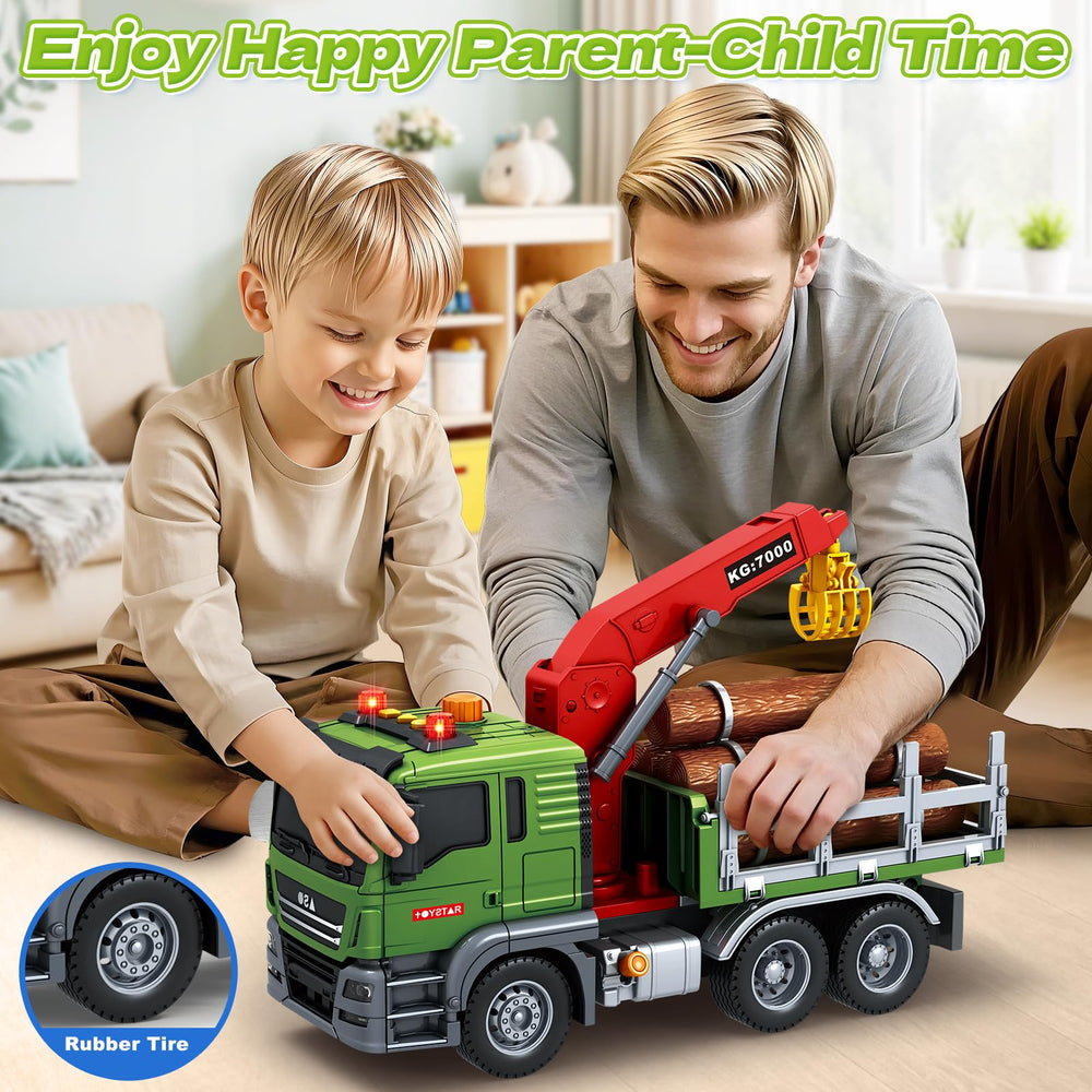 Bstoyder log-transport feature invites kids to simulate cargo trips and planning.