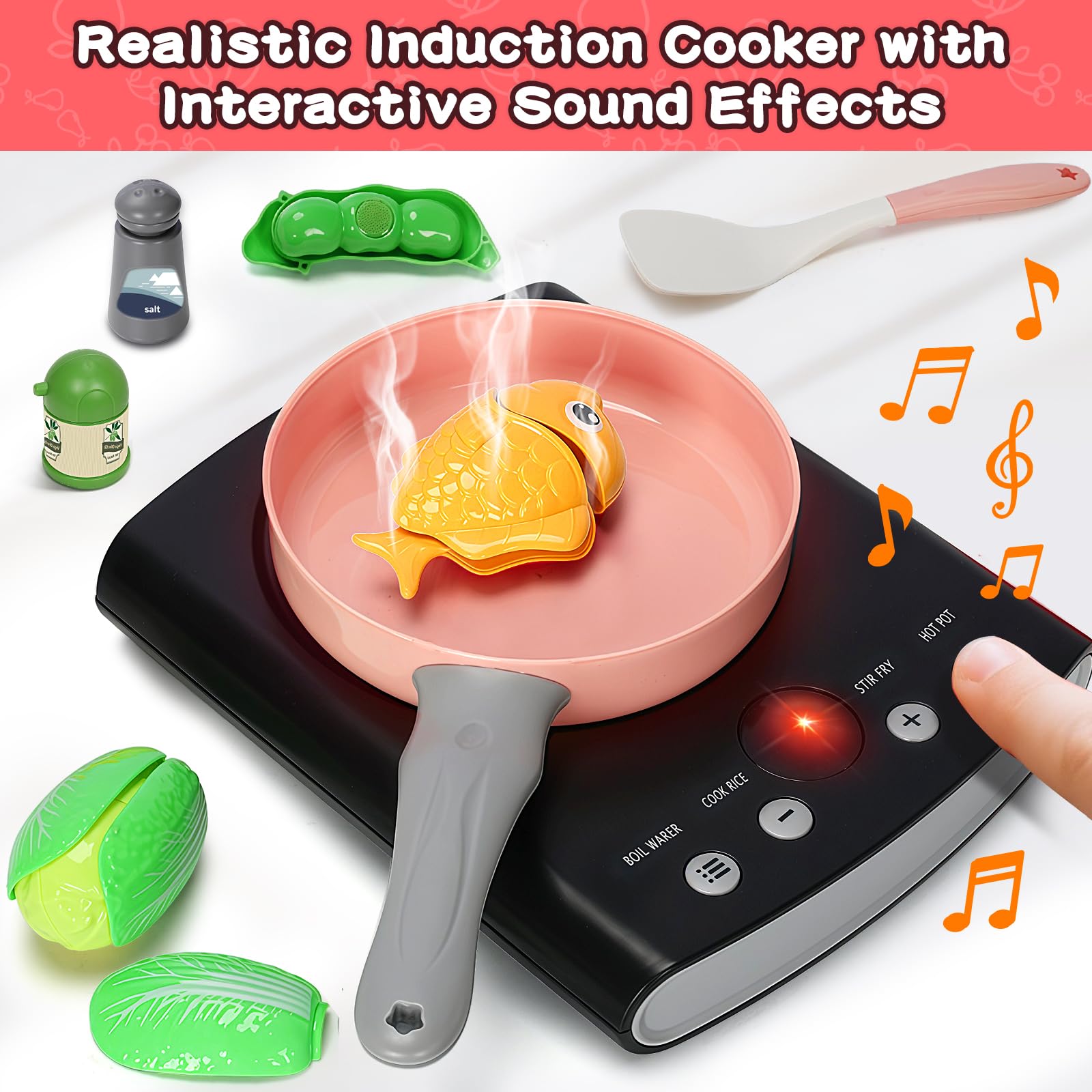 Bstoyder pots and pans set for durable pretend cooking sessions