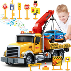 Bstoyder 15-inch tow truck with lift for imaginative rescue play