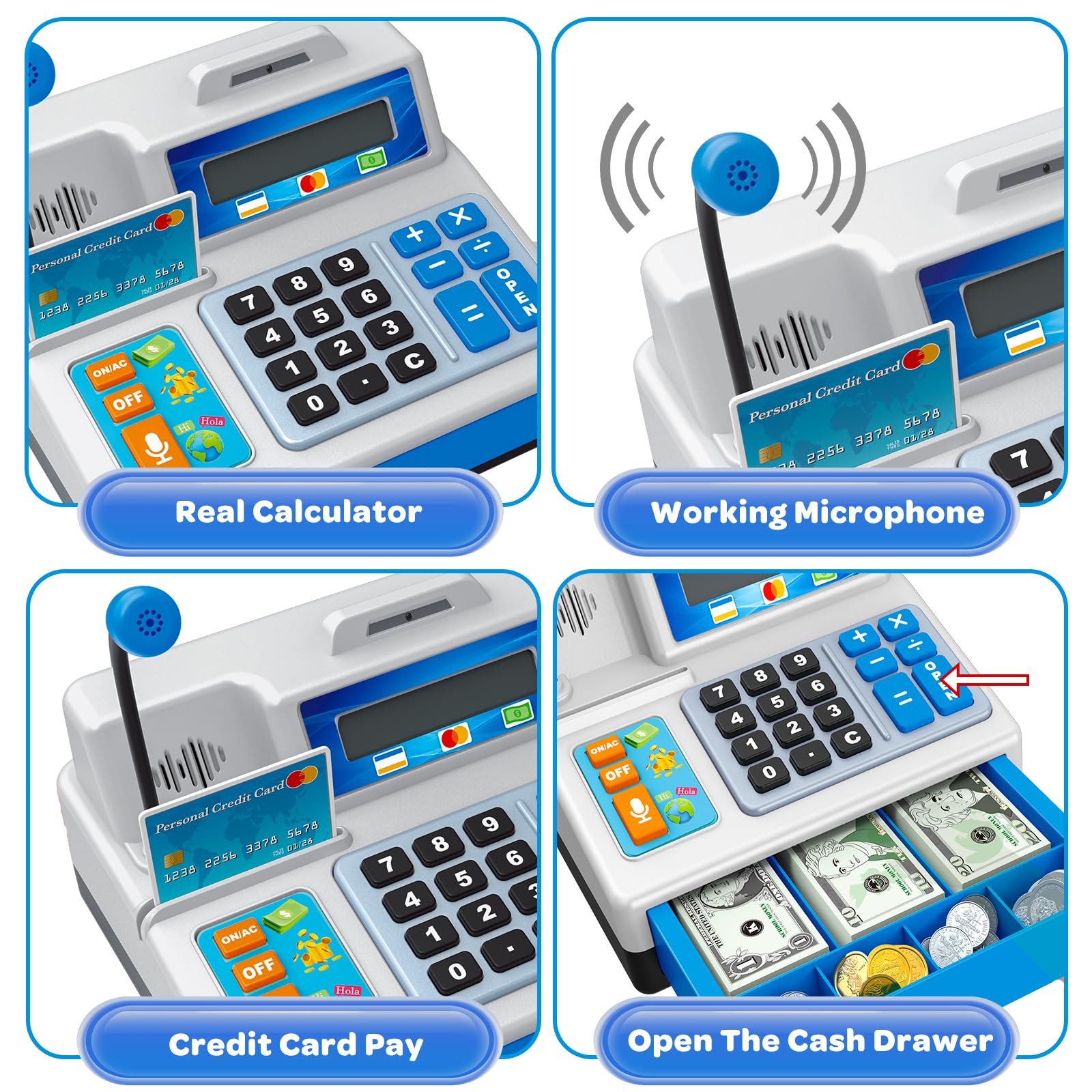 Bstoyder toy credit card for interactive checkout sounds