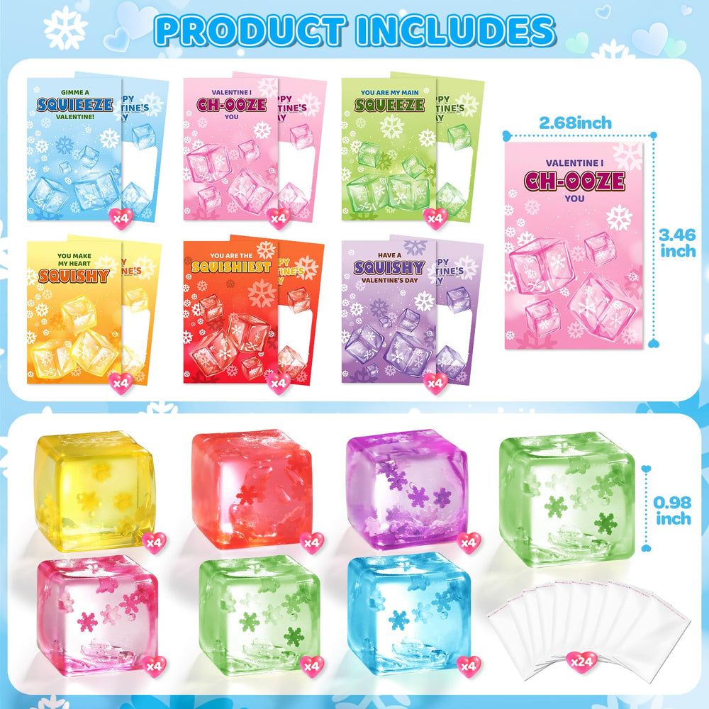 Bstoyder Valentine’s snow cube ball colors with glitter, durable for daily play