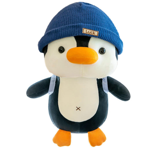 BSVOME penguin plush 9-inch front view for cozy decor and cuddling.