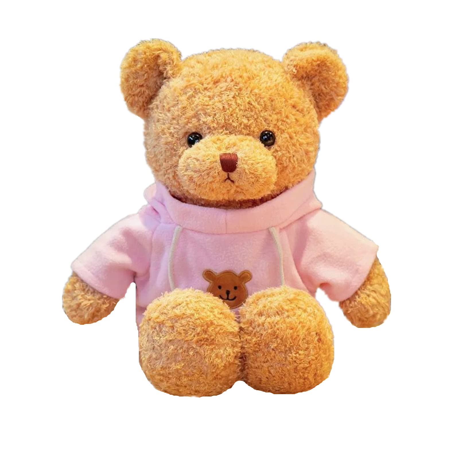 BSVOME teddy bear 11.8-inch pink plush for cozy décor and cuddly companionship.