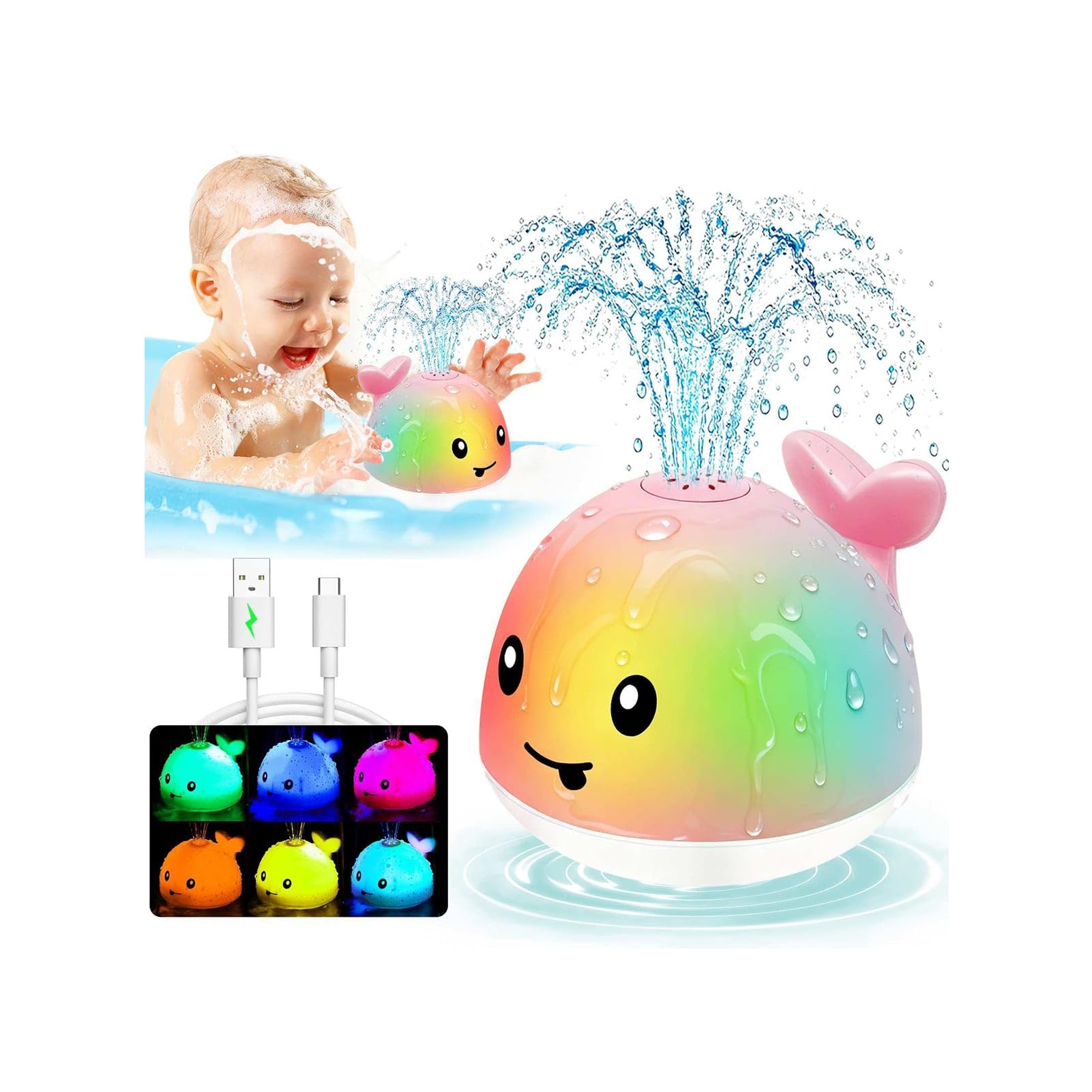 BSVZAIYN whale bath toy sprinkler sprinkles water during bath time